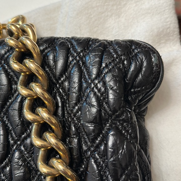 RARE Marc Jacobs Mina Stam Diamond Quilted Frame bag Kiss Lock Full Chain strap - Picture 11 of 13